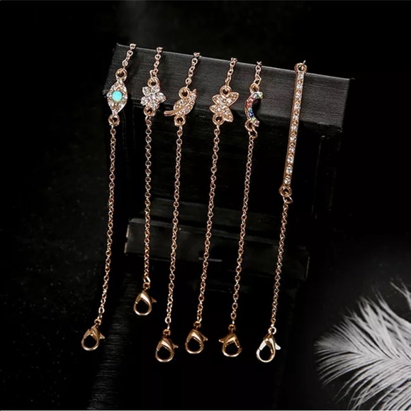 6 piece gold/crystals bracelet set/bohemian/boho - Picture 3 of 6